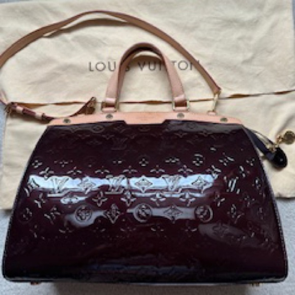 Louis Vuitton Brown Satchel with Embossed Monogram